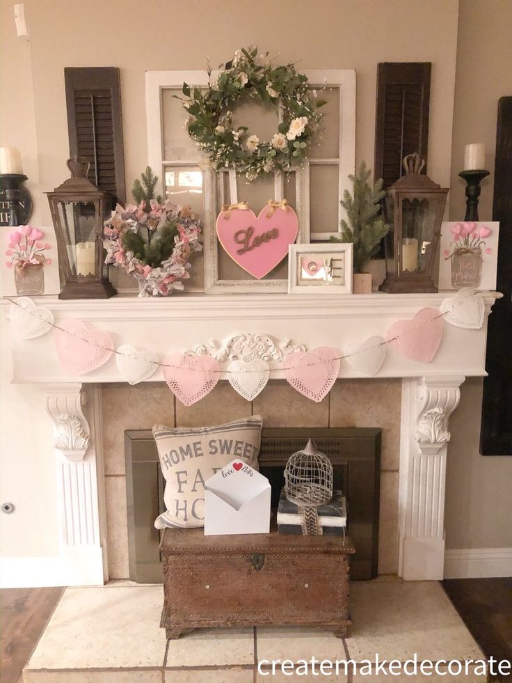 15 Beautiful Valentine S Day Mantle Ideas Valentines Party Decor Diy