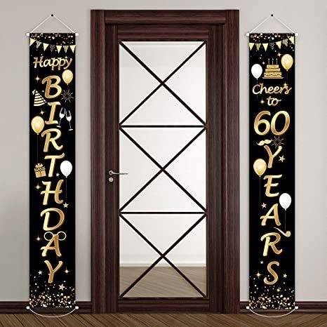 2 Pieces 60Th Birthday Party Decorations Cheers To 60 Years Banner 60Th