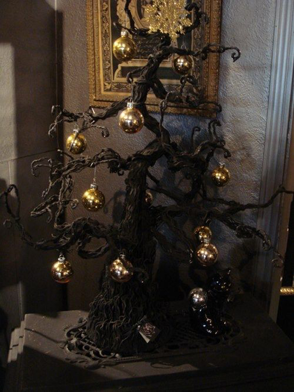 20 Black Christmas Tree With Gothic Style Home Design And Interior