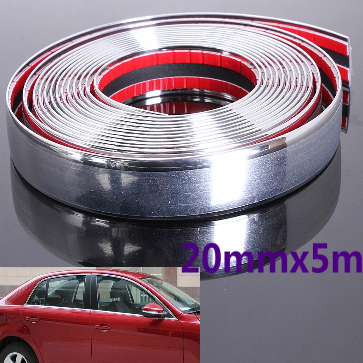 20Mm 5M Auto Car Styling Decorative Moulding Strip Trim Self Adhesive