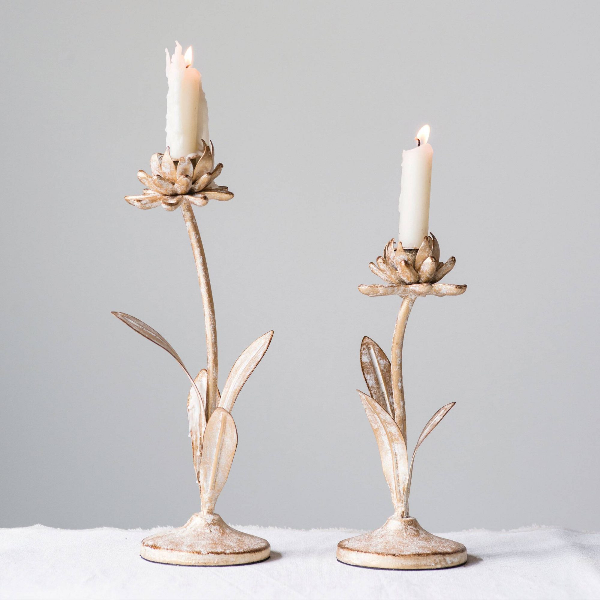 3R Studios Metal Taper Candle Holder Set