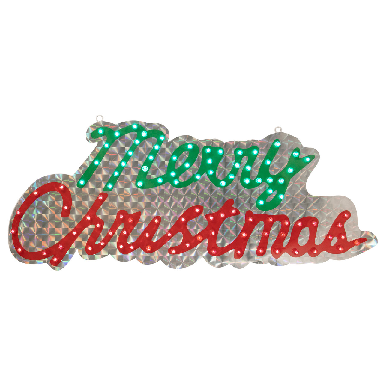 45 5 Inch Lighted Holographic Merry Christmas Sign Outdoor Decoration