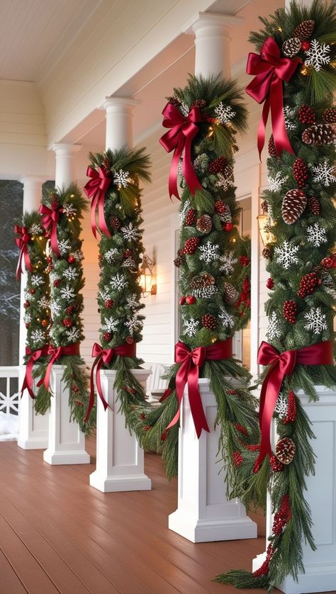 49 Best Photos Decorating Porch Columns For Christmas 40 Cool Diy