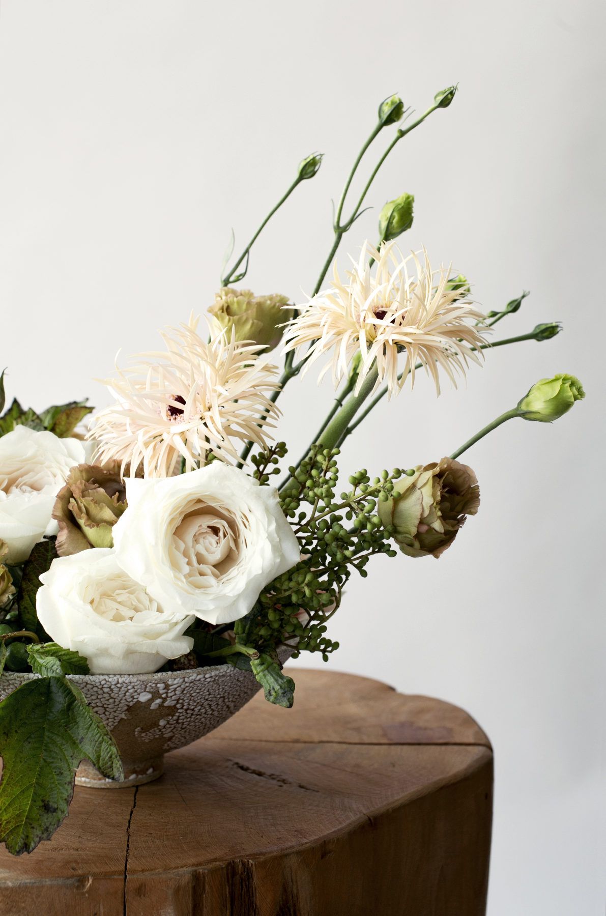 A Sophisticated Neutral Fall Flower Arrangement With Flower Muse The