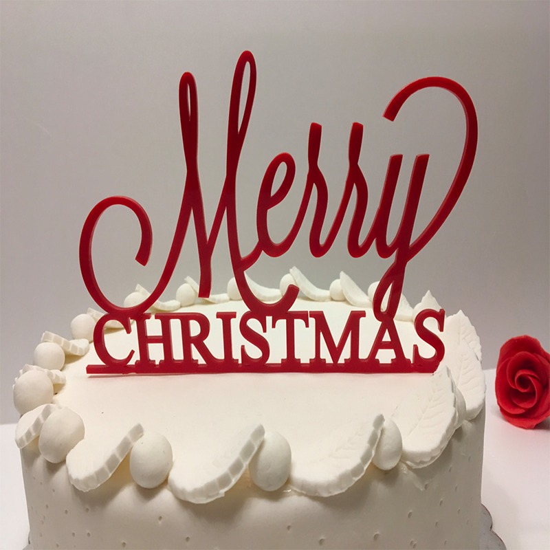 Acrylic Merry Christmas Cake Topper Cupcake Stand For Christmas Party