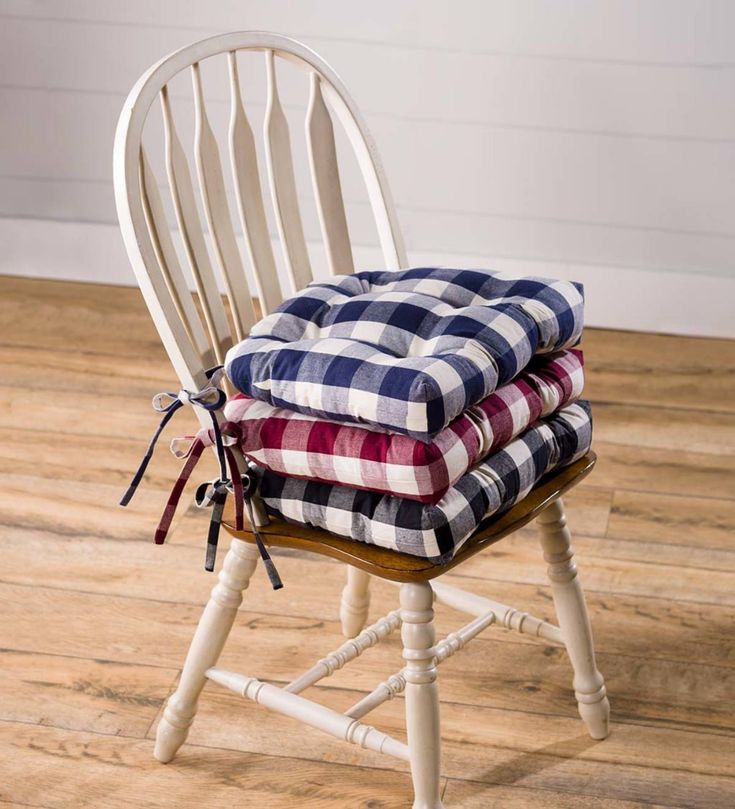 Add Color And Comfort To Any Chair With Reversible Buffalo Check Tufted