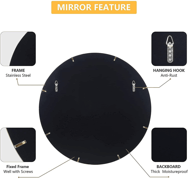 Amazon Com Motini 32 Inch Round Decorative Wall Mirror Large Modern