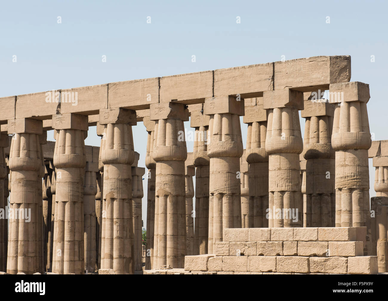 An Ancient Egyptian Temple With Two Columns Stock Photo Alamy