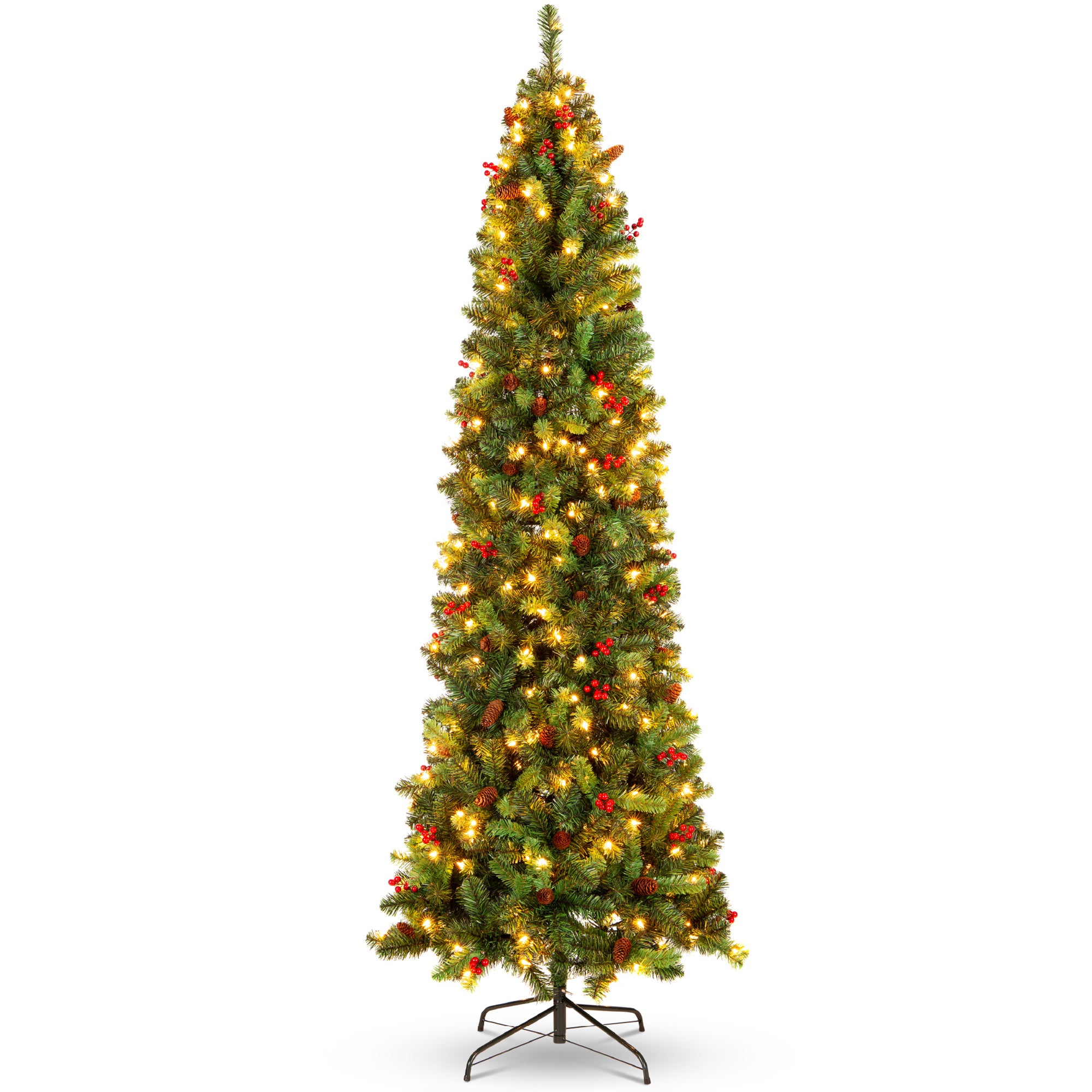 Best Choice Products 6Ft Pre Lit Pencil Christmas Tree Pre Decorated