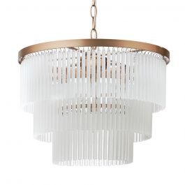 Bhs Aubrey Frosted Glass 5 Light Pendant Brass Downtown