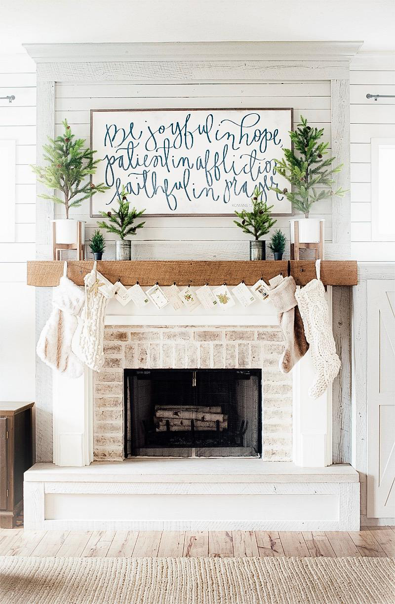 Birch Bark Logs The Lettered Cottage Fireplace Mantel Christmas