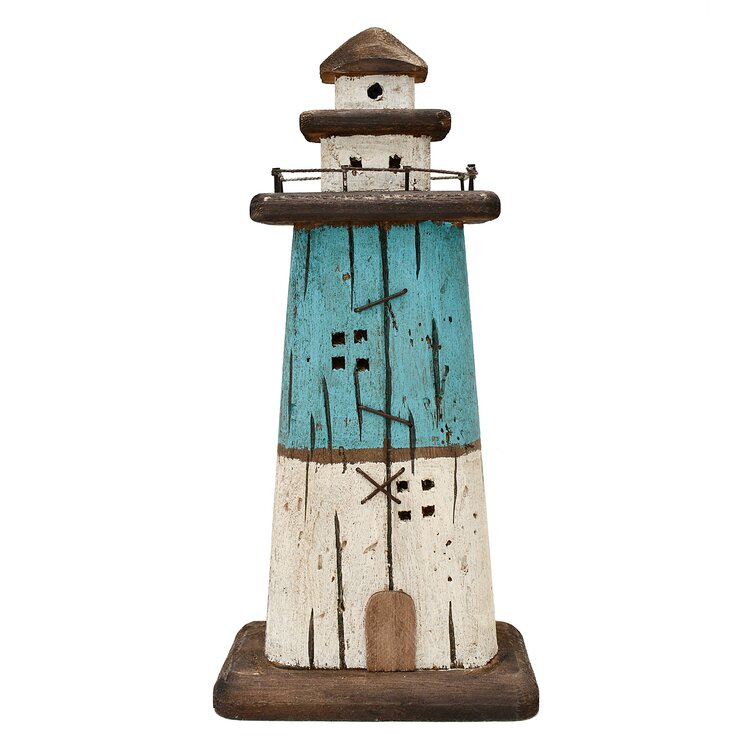 Breakwater Bay Wood Lighthouse Decor Nautical Beach Table Top