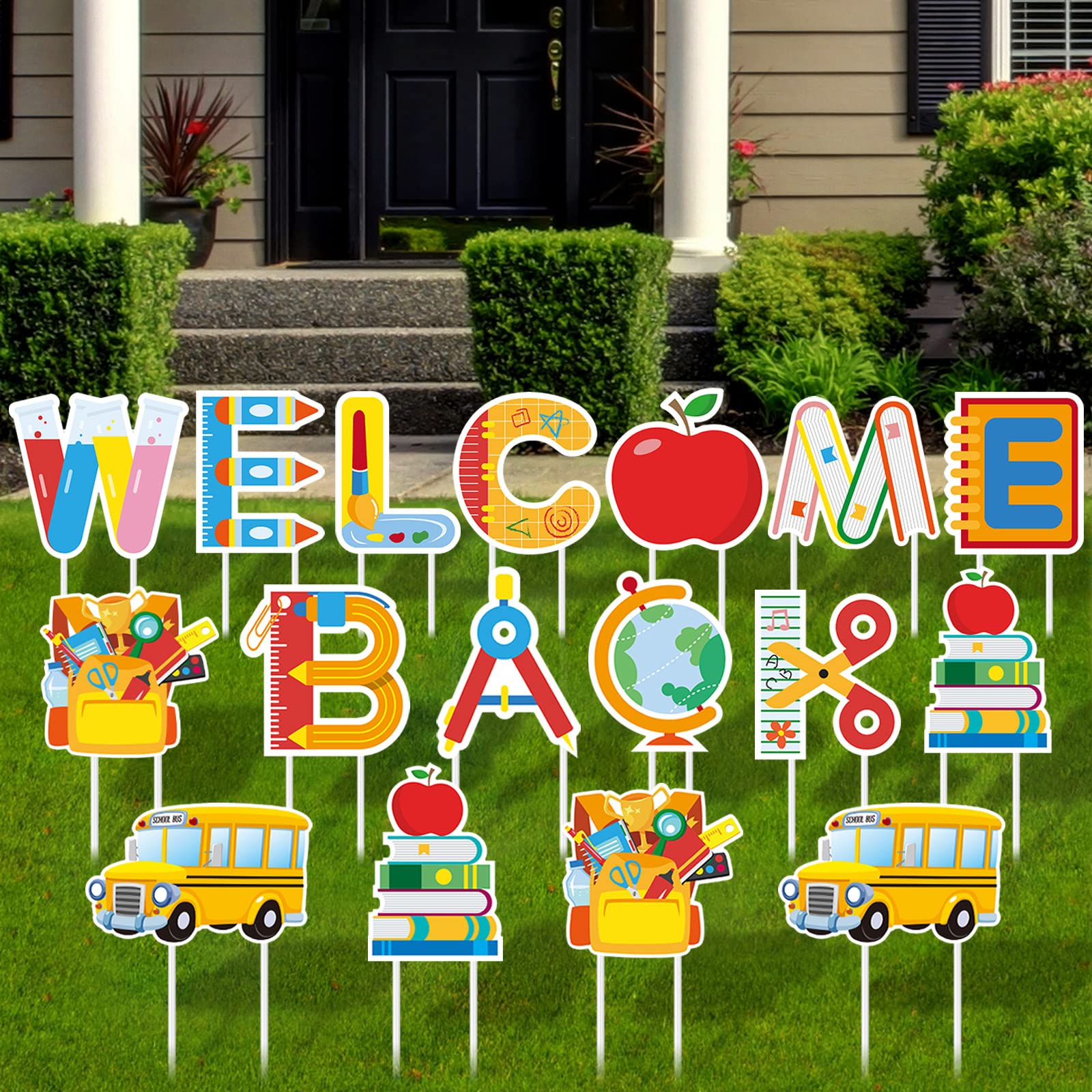 Buy 17 Pieces Welcome Back To School Yard Signs Lawn Decorations First Day Of Back To School