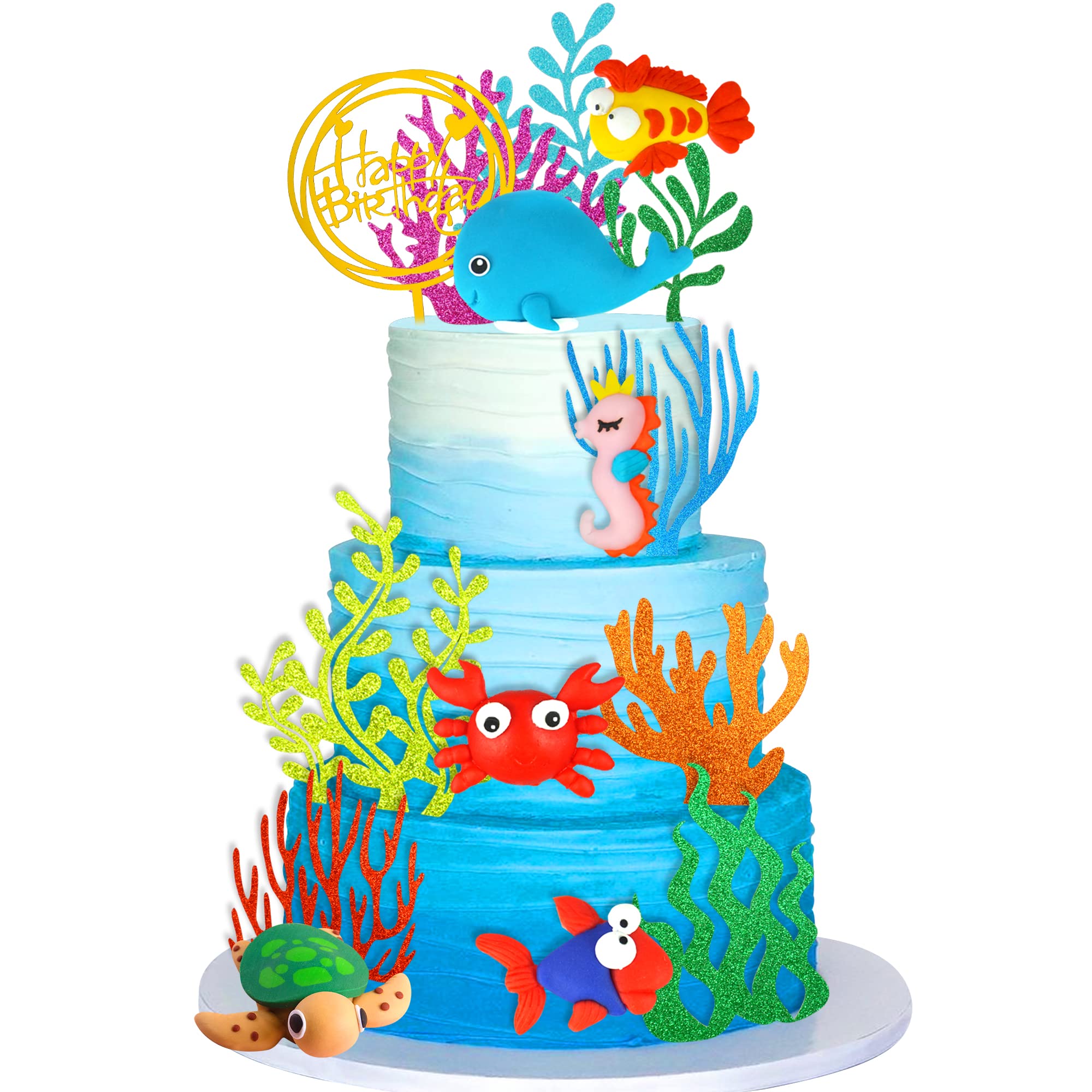 Buy 22 Pcs Sea Ocean Theme Birthday Cake Decoration Toppers Ocean