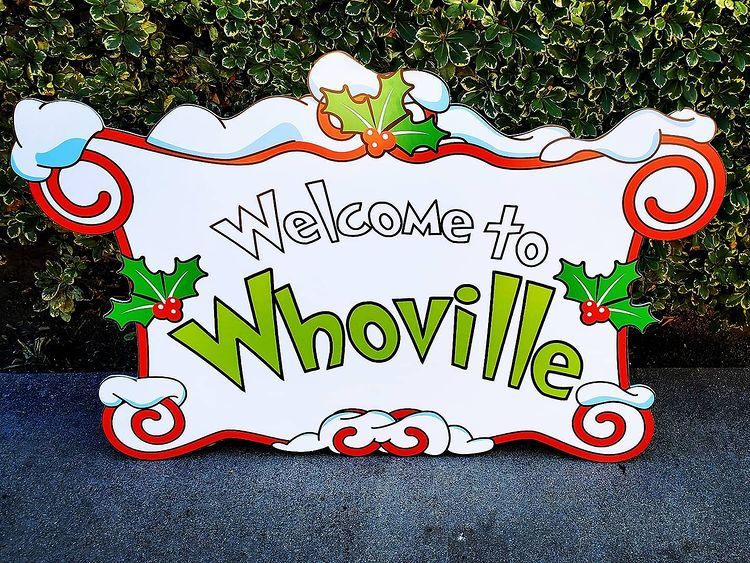 Buy Welcome To Whoville Banner Red Green Grinch Whoville Christmas Decorations Grinch Whoville