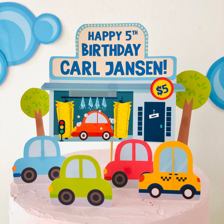 Car Wash Cake Topper Printable Pigsy Party Pigsyparty