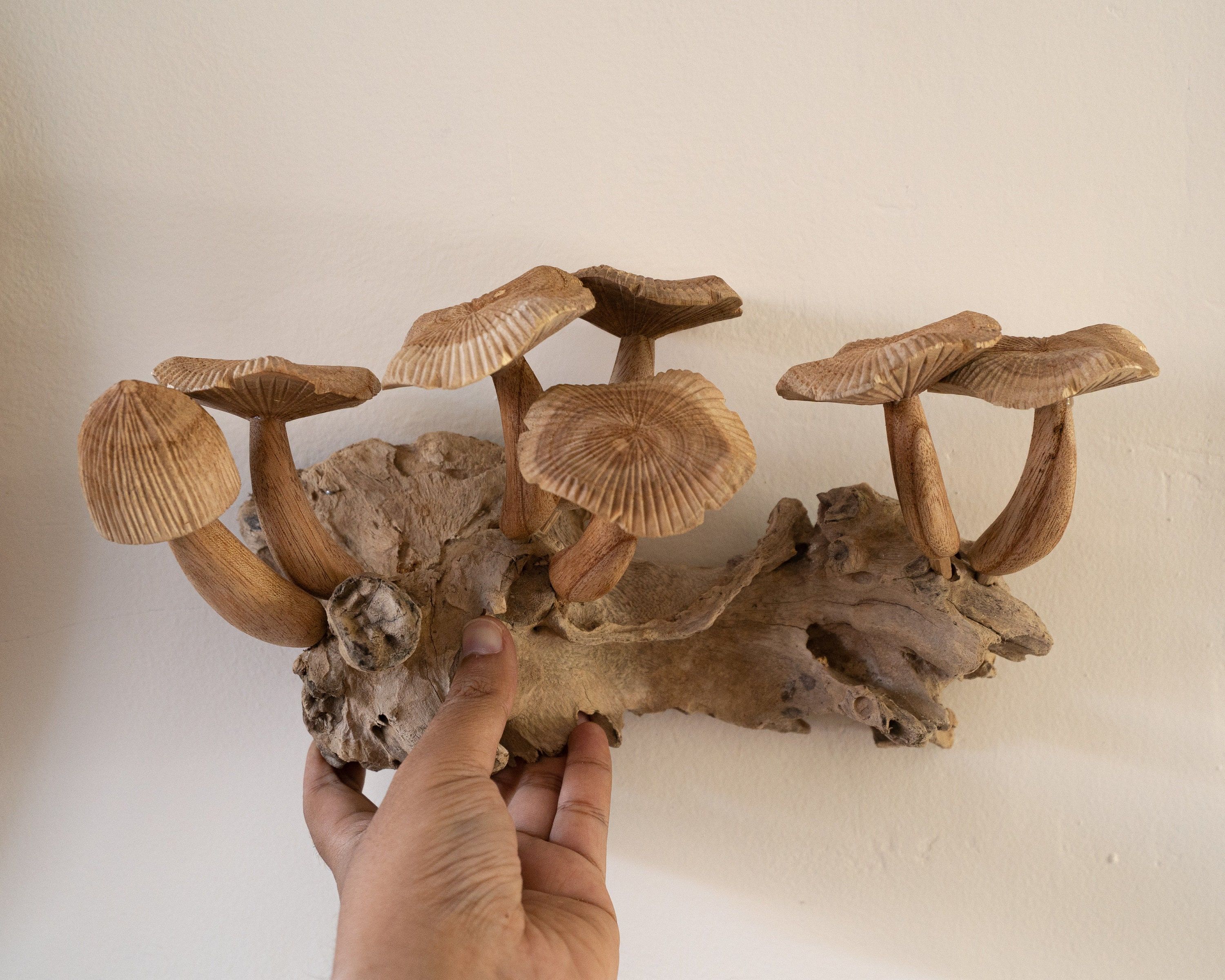 Carved Wood Mushroom Decor Mushroom Decor Simple Wood Carving