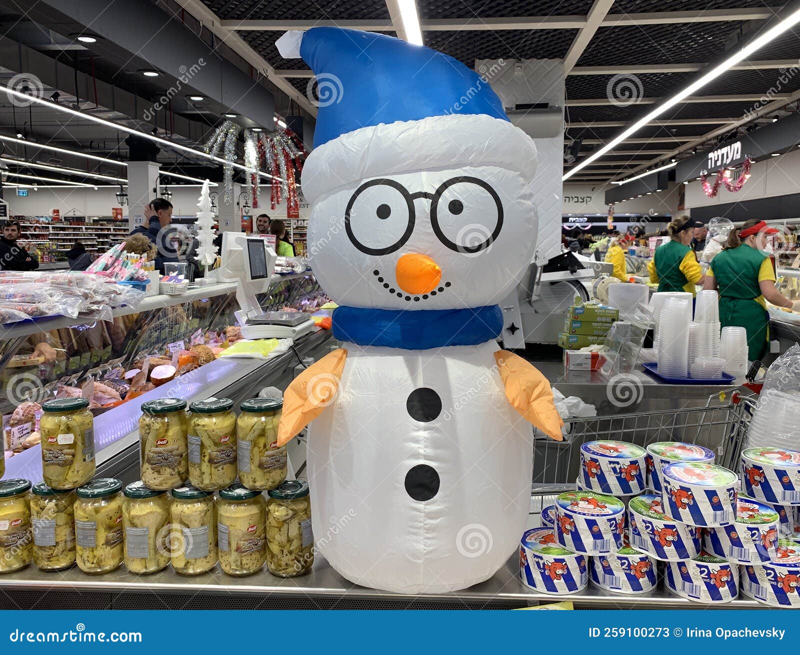 Christmas Decoration Of A Big Grocery Store Editorial Stock Photo