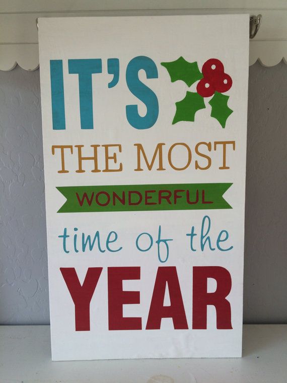 Christmas Decoration Wood Sign Most Wonderful By Happytuesdaysigns