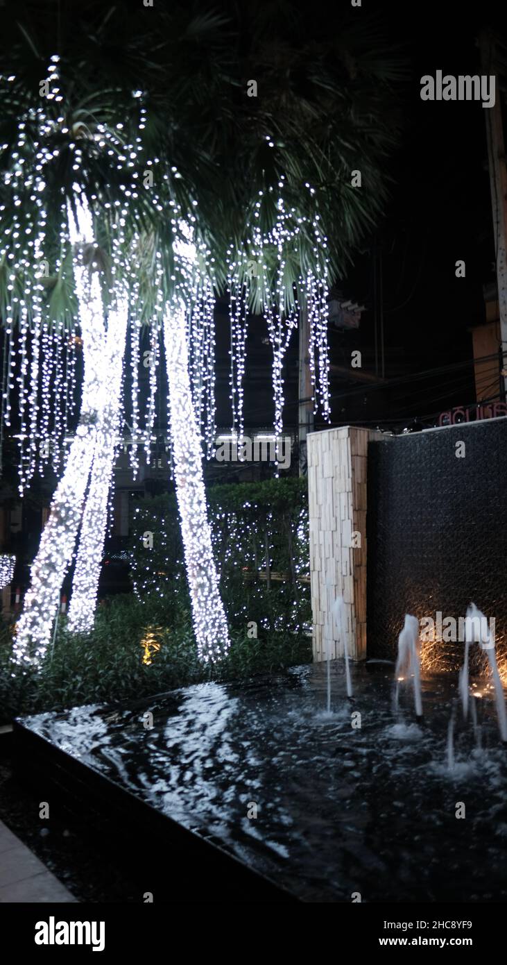 Christmas Decorations Bangkok Marriott Hotel Sukhumvit Night Lights