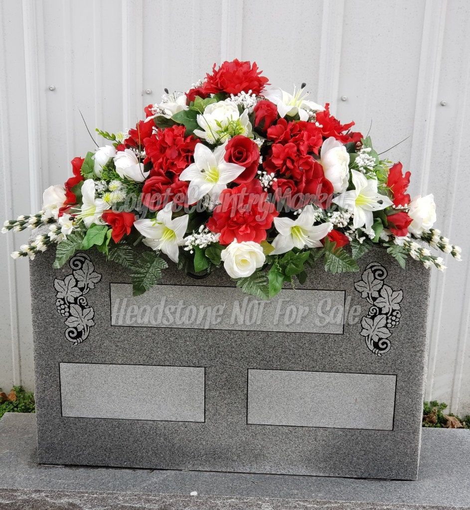 Christmas Grave Saddle For My Sister Cemetery Flowers Flower Arrangements Graveside Decorations