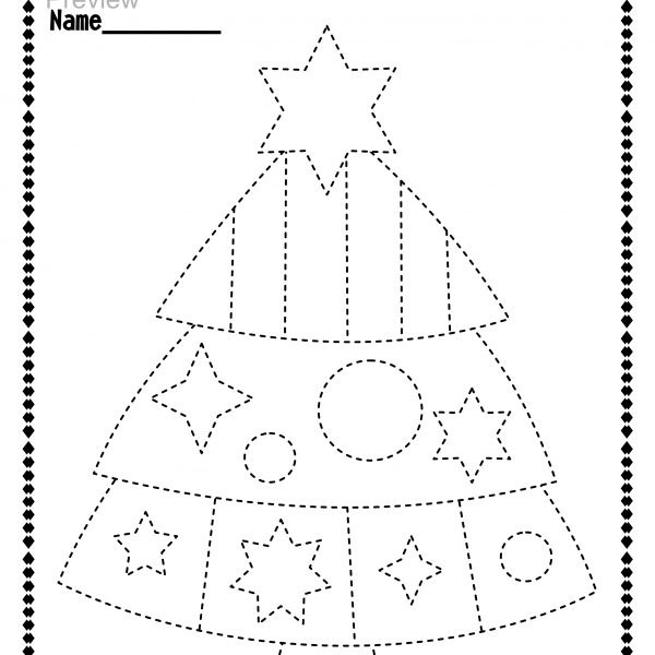 Christmas Trace And Color Pages Fine Motor Skills Pre Writing