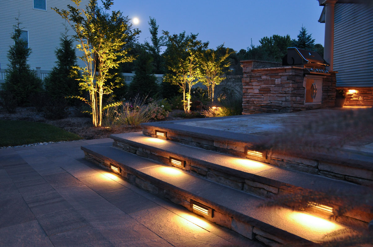 Colored Lights Make A Property Magical Landscape Lighting Design Landscape Lighting Lights