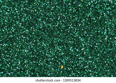 Colorful Defocused Emerald Green Background With Glittering And