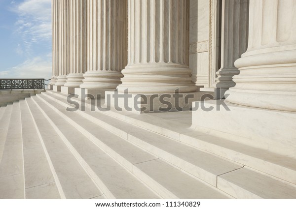 Columns And Steps Outside The Us Supreme Court Stock Photo Download