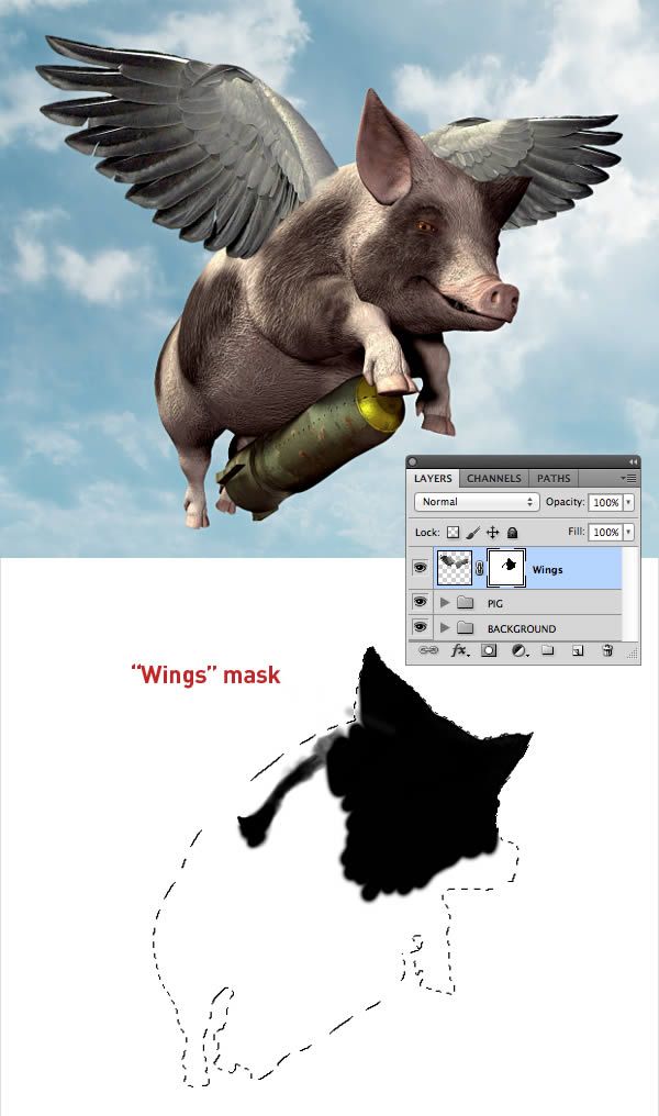 Create A Flying Pig With Poser And Photoshop