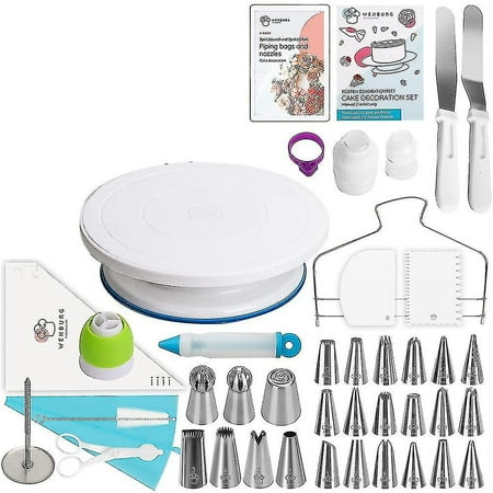 Cueiha 51 In 1 Cake Decorating Supplies Revolving Cake Turntable Diy Set51 In 1 Cake Decorating