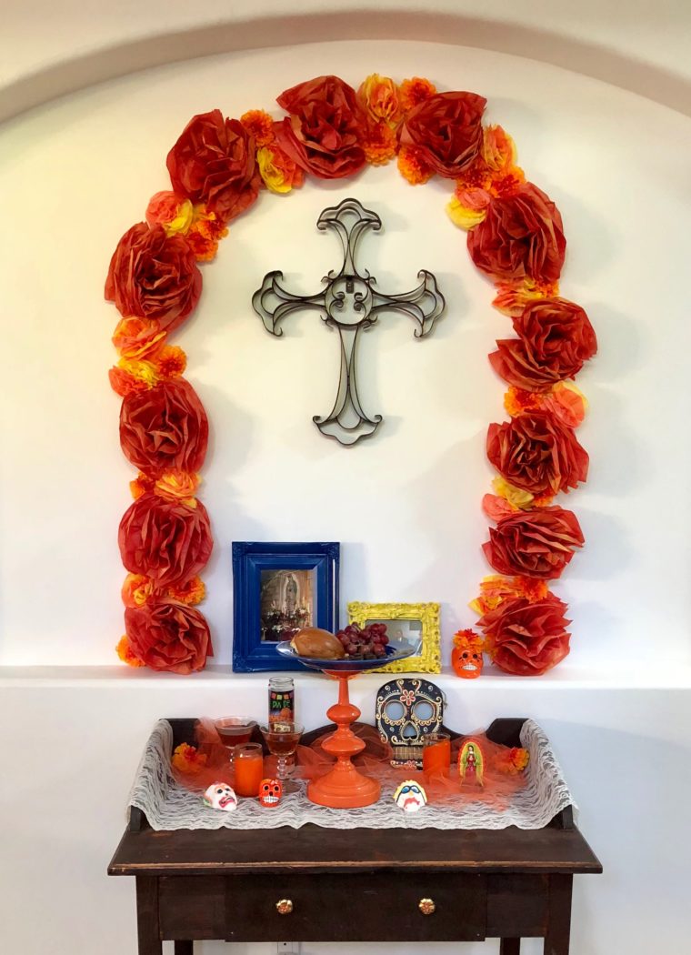 D A De Los Muertos Altar At My Home Diademuertos Home Altar Table