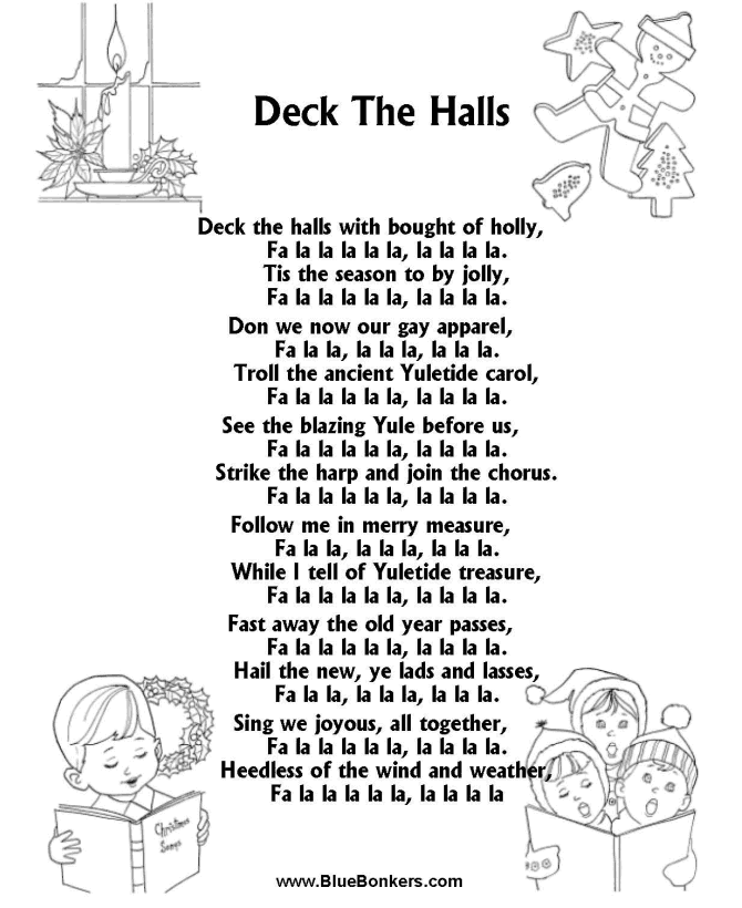 Deck The Halls Christmas Carol Lyrics