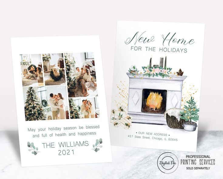 Decking New Halls Christmas Card New Address New Home For The Holidays