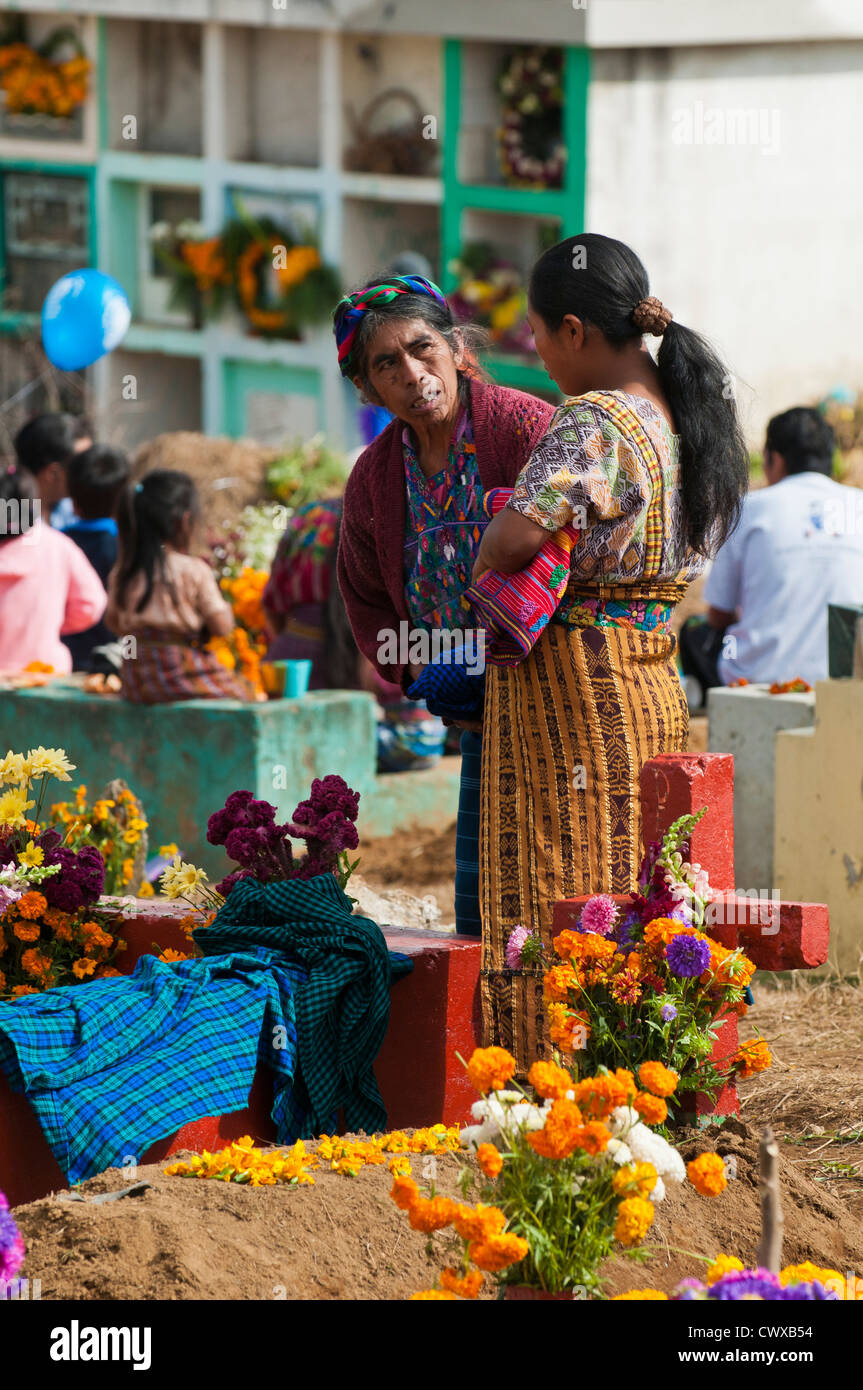 Decorating Graves Day Of The Dead Dia De Los Muertos Ceremony In