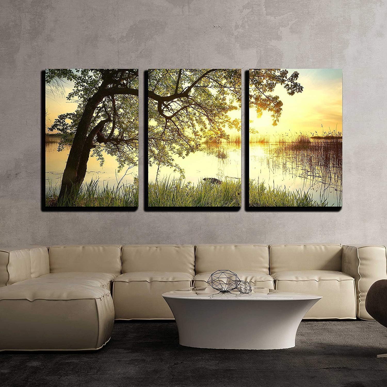 Decorating Large Wall With 3 Piece Canvas Wall Art