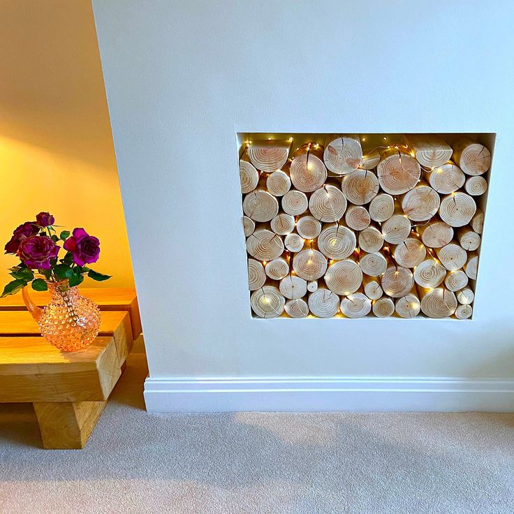 Decorative Natural Logs For An Empty Fireplace Or Alcove Natural Wood