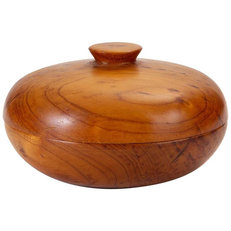 Decorative Turned Wood Bowl With Lid From New Zealand At 1Stdibs