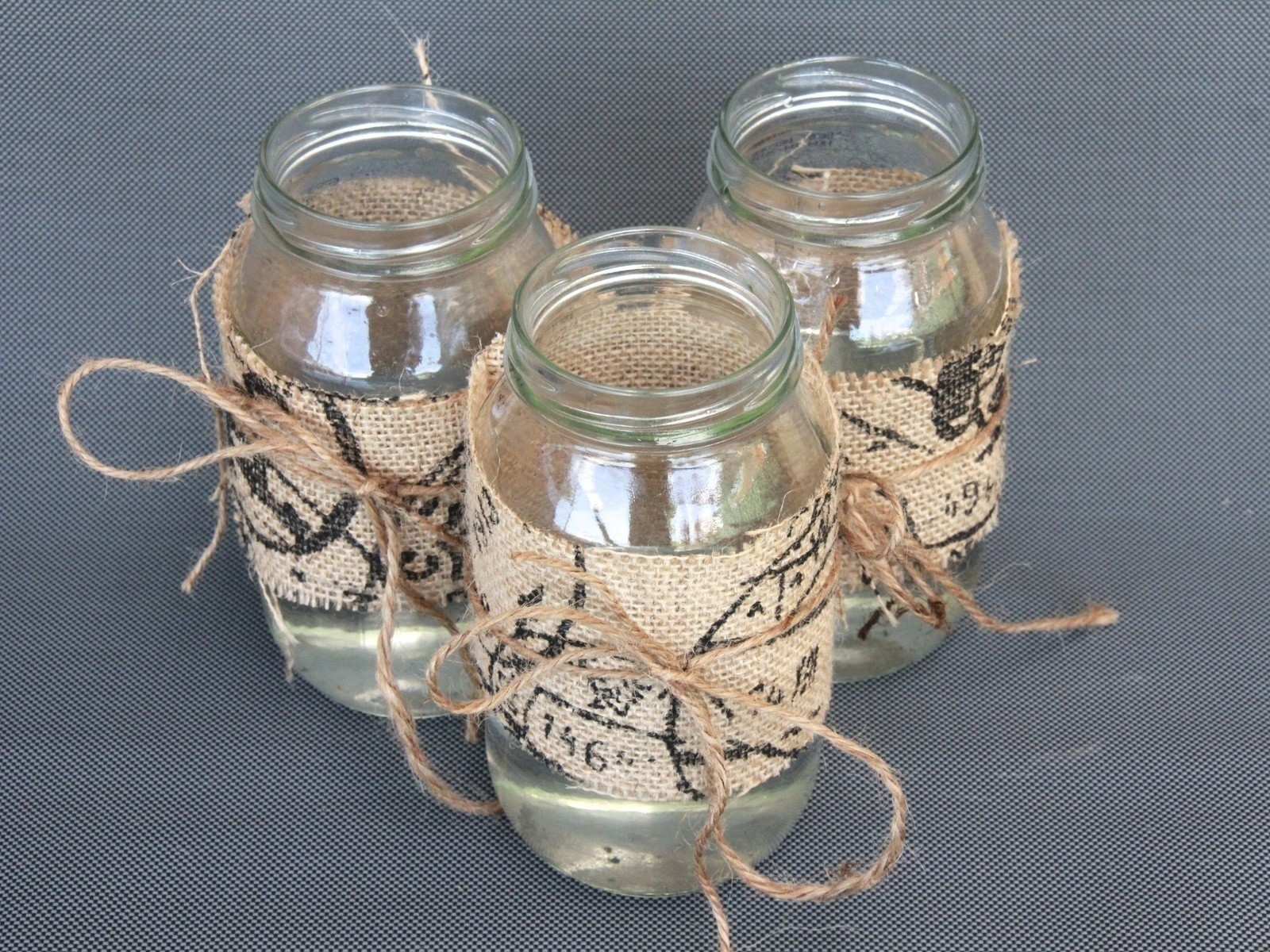 Diy Centrepiece Ideas Glass Jars Decorated With Burlap How To Make A