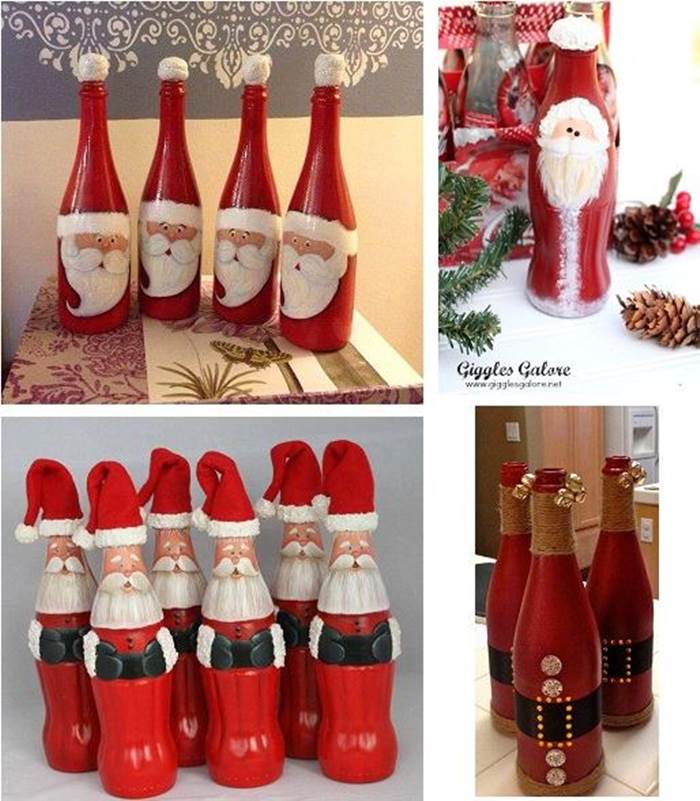 Diy Christmas Bottle Decoration Ideas Christmas Craft Bottle Art