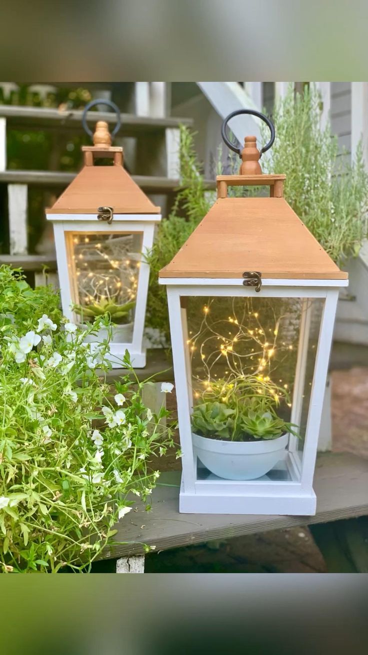 Diy Garden Lanterns Featuring Succulents On The Blog Lanterns Decor Lanterns Garden Lanterns