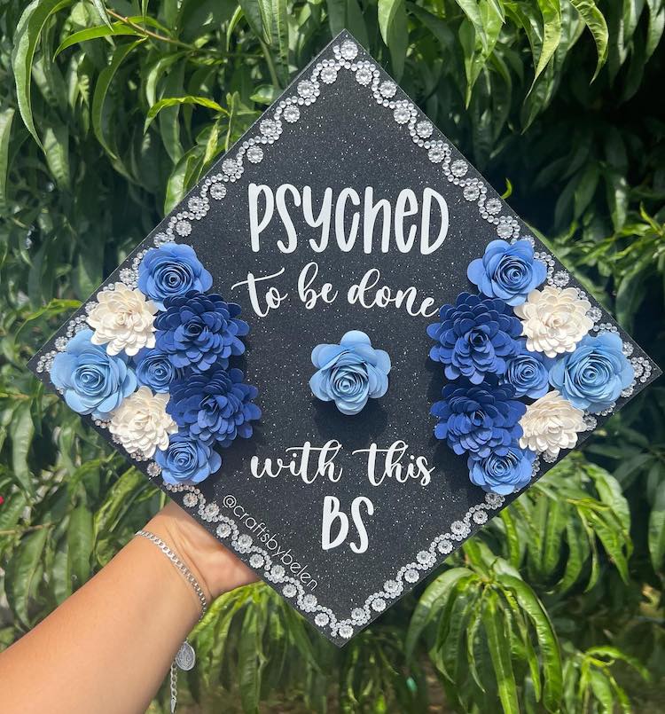 Diy Graduation Cap Decorations Light Up Floral Layered And More Youtube