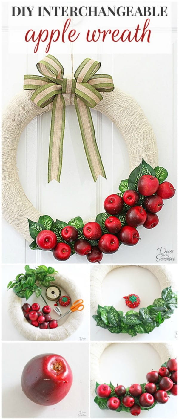 Diy Interchangeable Apple Wreath Apple Wreath Apple Wreath Diy Wreaths