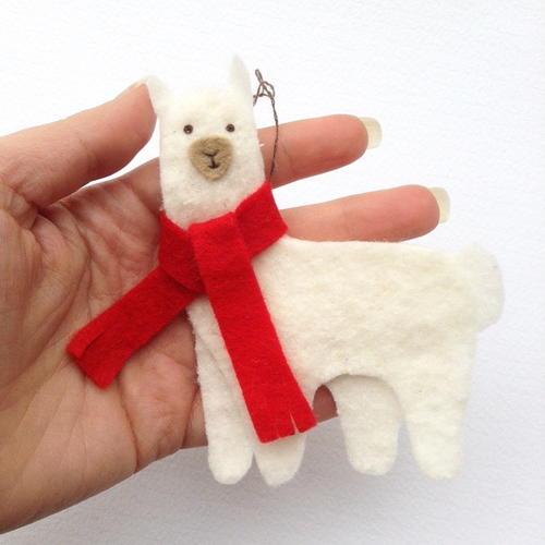 Diy Llama Christmas Ornaments Christmas Ornament Pattern Felt