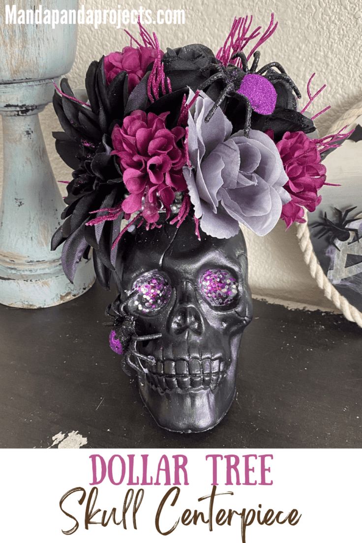 Dollar Tree Skull For Halloween Halloween Centerpiece Halloween