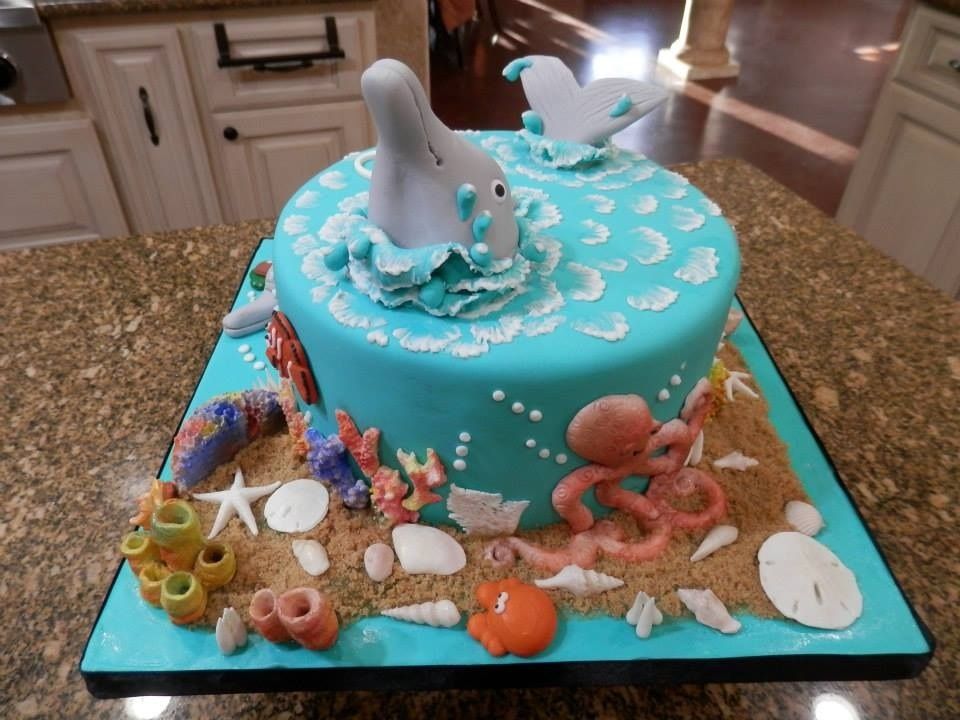 Dolphin Themed Birthday Cake Cakecentral Com