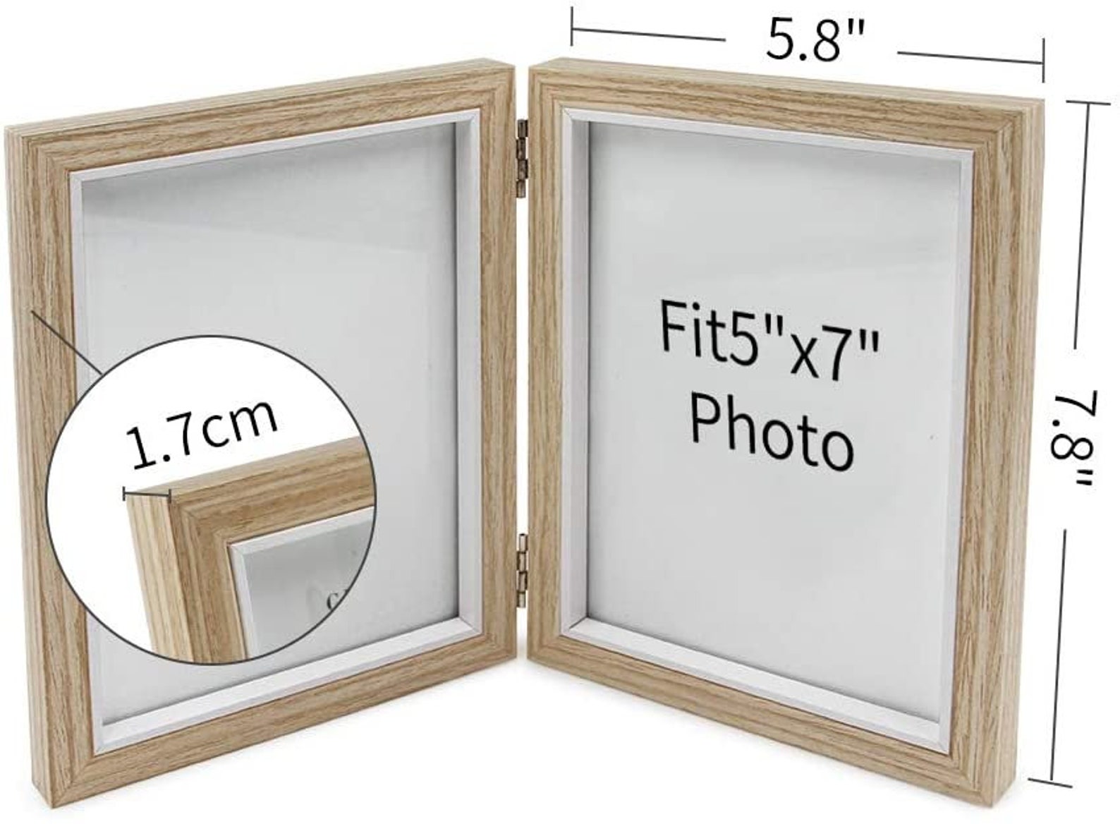 Double Wooden Picture Frame 5X7 Rustic Hinged Photo Frames In Etsy