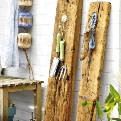 Driftwood Log To Hang Garden Tools Wood Decor Vintage Decor Garden