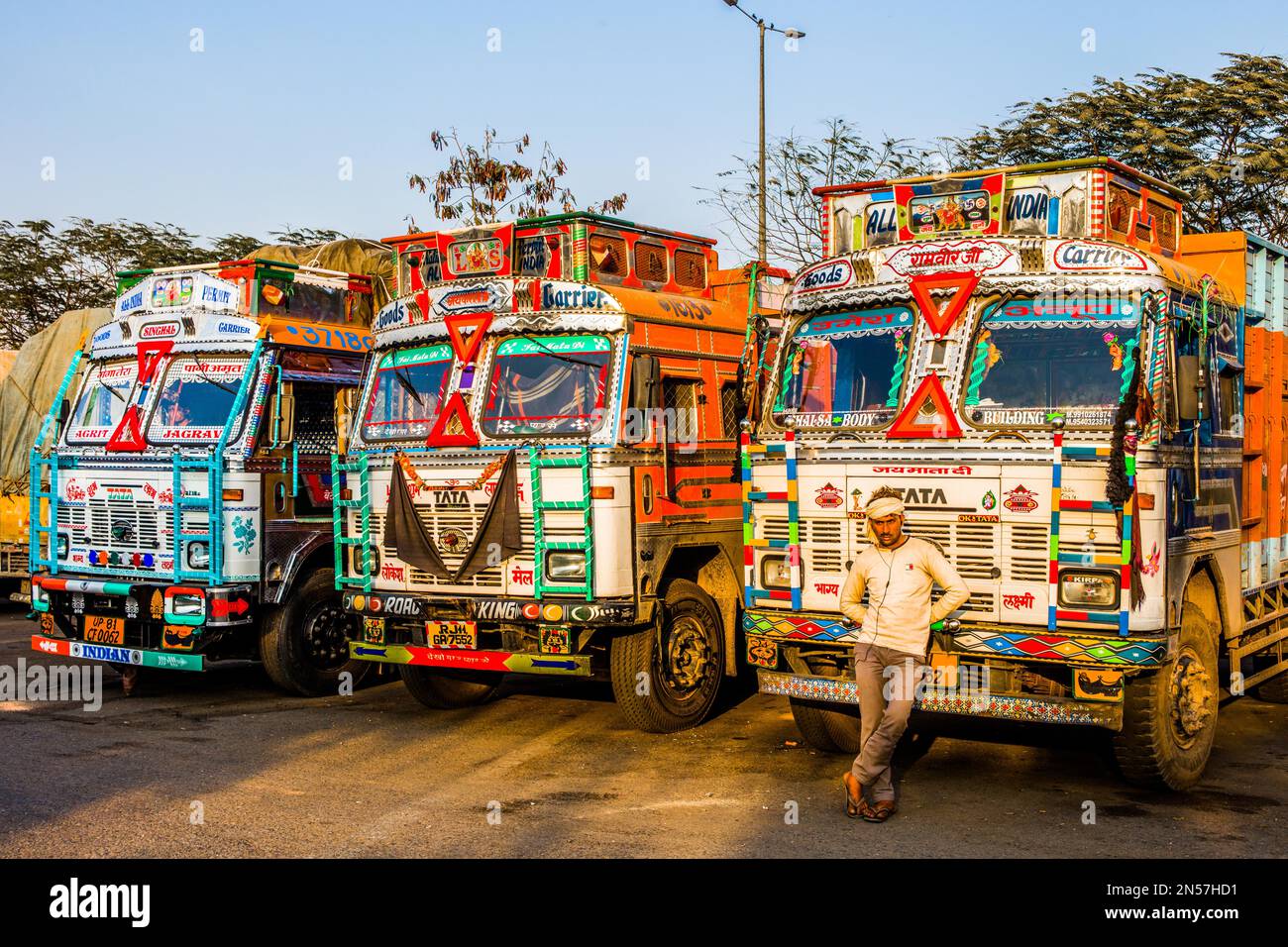 Elaborately Decorated Truck In India Rajasthan India Stock Photo Alamy