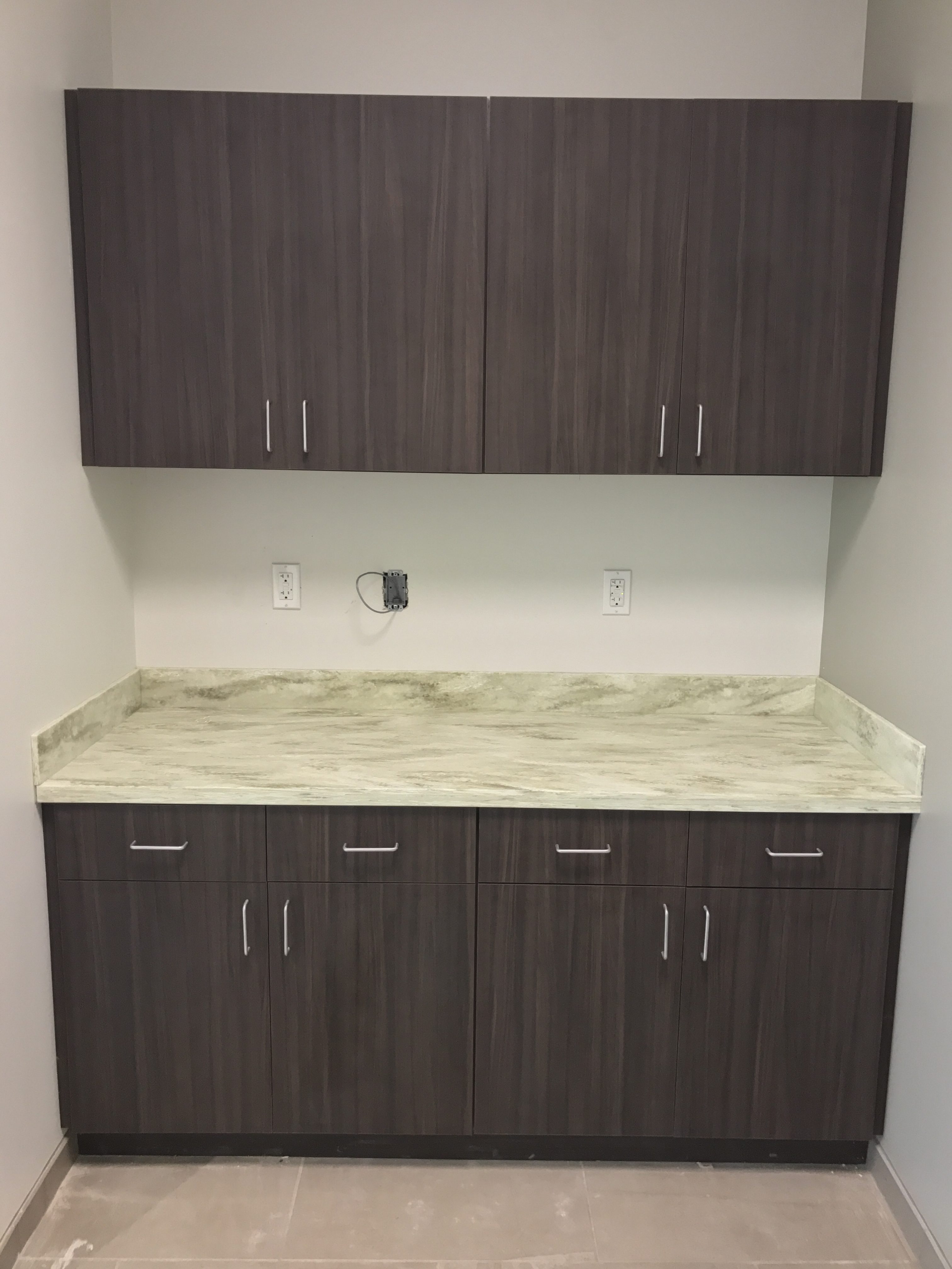 Employee Break Room With Custom Cabinetry And Vct Flooring Office